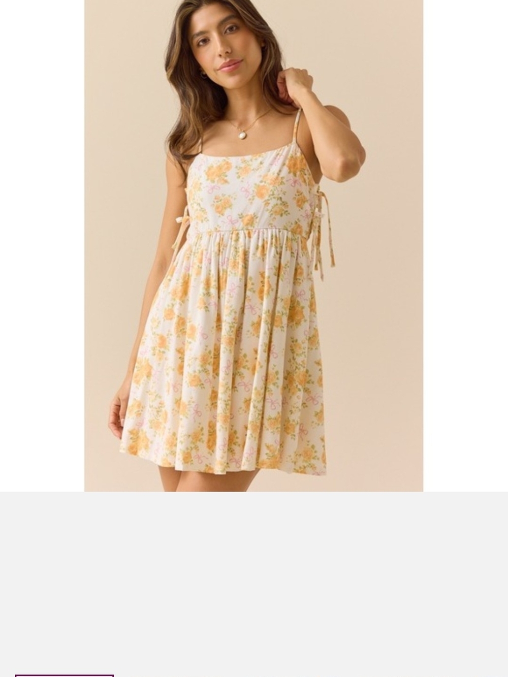 Altar'd State Cream Mini Dress with Yellow Floral Print